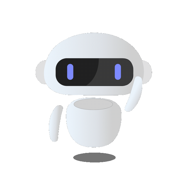 Asistente de IA animado: un pequeño robot que flota